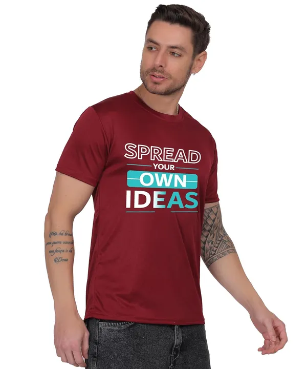 Brown_Cotton_Printed_Crew_Neck_Half_Sleeve_T-Shirt_For_Men