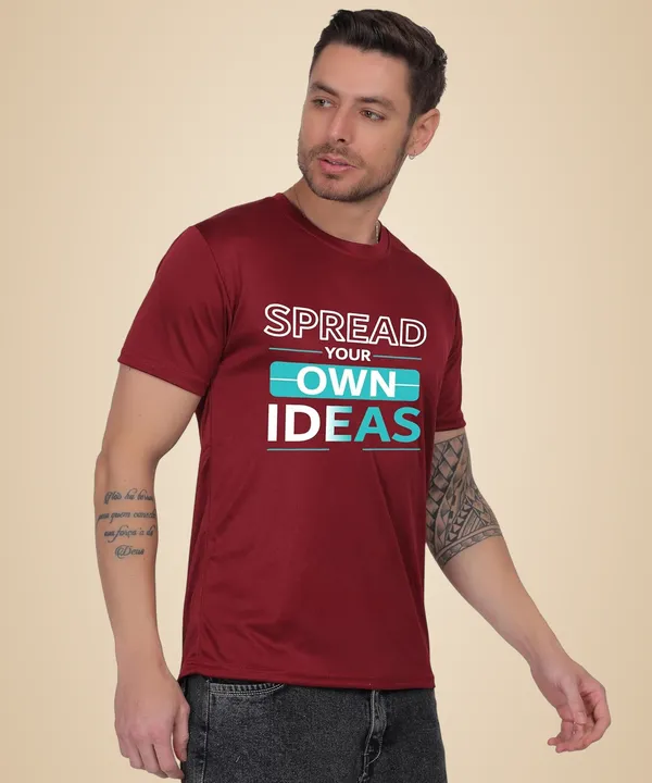 Brown_Cotton_Printed_Crew_Neck_Half_Sleeve_T-Shirt_For_Men