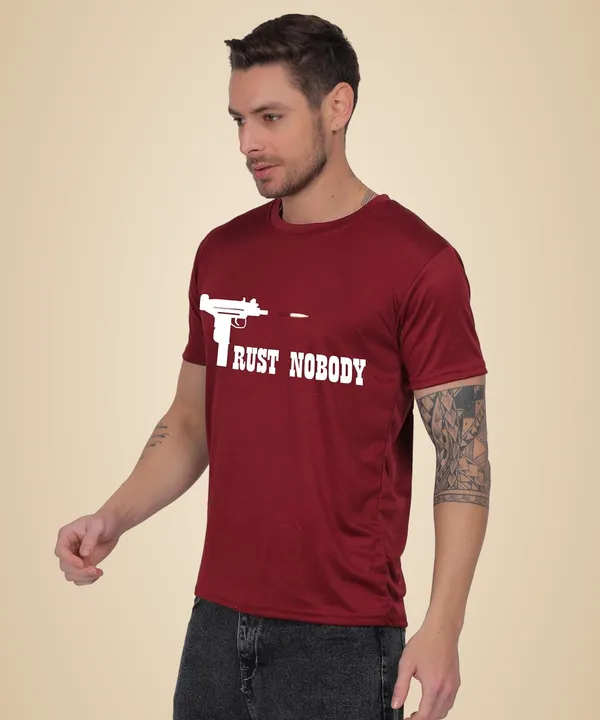 Brown_Cotton_Printed_Crew_Neck_Half_Sleeve_T-Shirt_For_Men