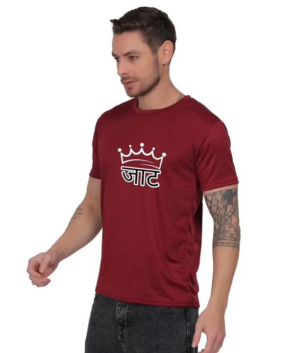 Brown_Cotton_Printed_Crew_Neck_Half_Sleeve_T-Shirt_For_Men