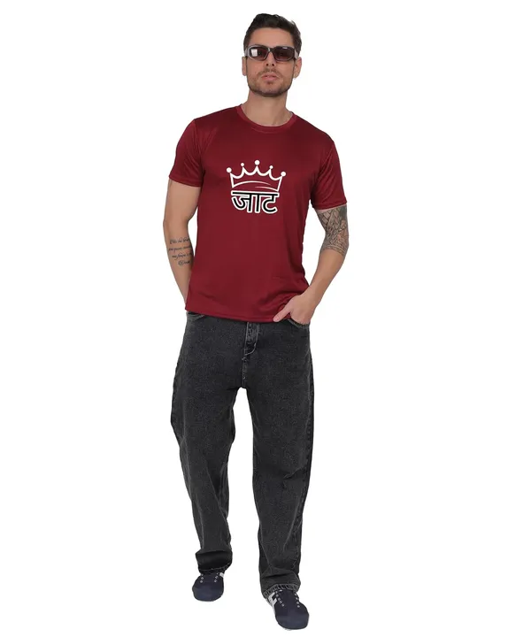 Brown_Cotton_Printed_Crew_Neck_Half_Sleeve_T-Shirt_For_Men