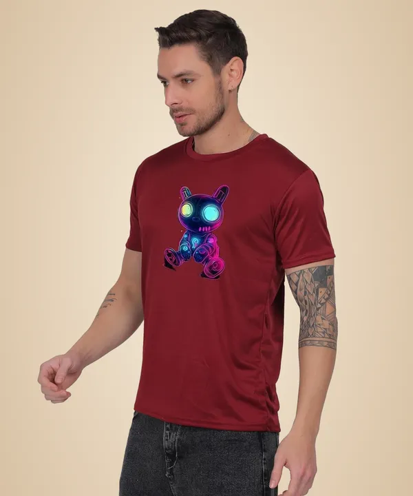 Brown_Cotton_Printed_Crew_Neck_Half_Sleeve_T-Shirt_For_Men