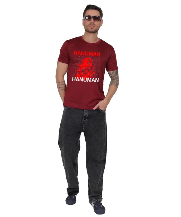 Brown_Cotton_Printed_Crew_Neck_Half_Sleeve_T-Shirt_For_Men