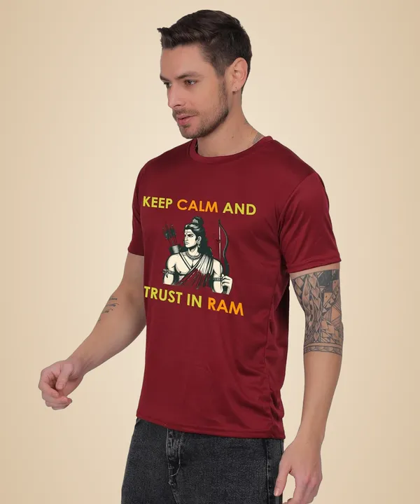 Brown_Cotton_Printed_Crew_Neck_Half_Sleeve_T-Shirt_For_Men
