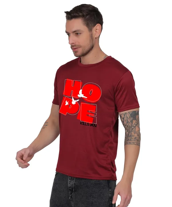 Brown_Cotton_Printed_Crew_Neck_Half_Sleeve_T-Shirt_For_Men