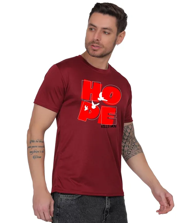 Brown_Cotton_Printed_Crew_Neck_Half_Sleeve_T-Shirt_For_Men