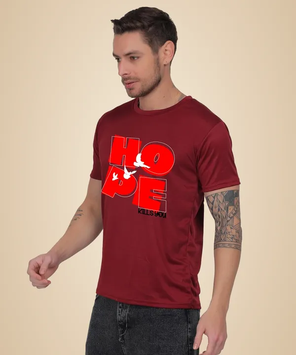 Brown_Cotton_Printed_Crew_Neck_Half_Sleeve_T-Shirt_For_Men