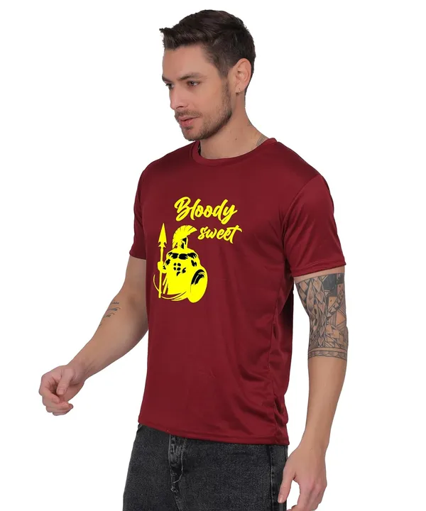Brown_Cotton_Printed_Crew_Neck_Half_Sleeve_T-Shirt_For_Men