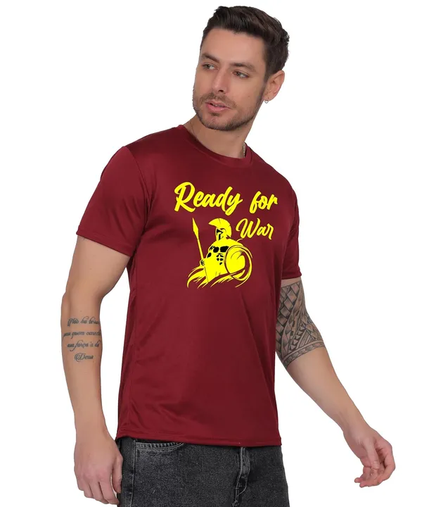 Brown_Cotton_Printed_Crew_Neck_Half_Sleeve_T-Shirt_For_Men