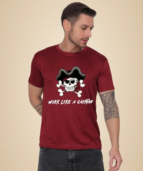 Brown_Cotton_Printed_Crew_Neck_Half_Sleeve_T-Shirt_For_Men