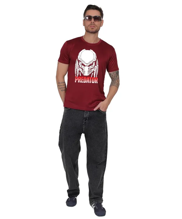 Brown_Cotton_Printed_Crew_Neck_Half_Sleeve_T-Shirt_For_Men