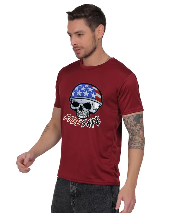 Brown_Cotton_Printed_Crew_Neck_Half_Sleeve_T-Shirt_For_Men