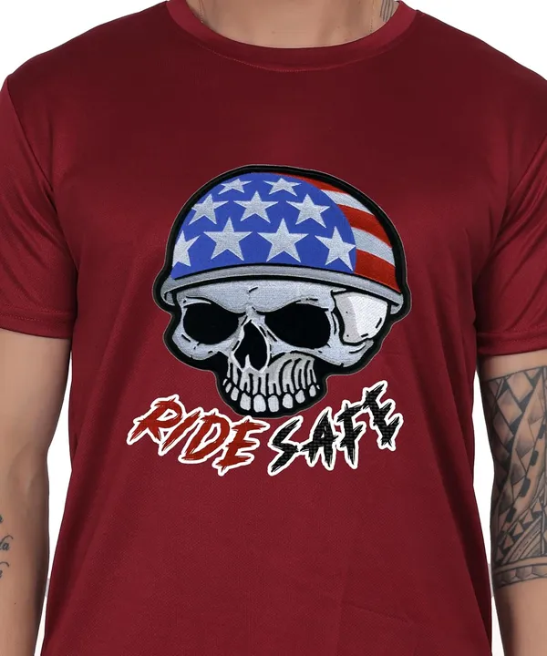 Brown_Cotton_Printed_Crew_Neck_Half_Sleeve_T-Shirt_For_Men