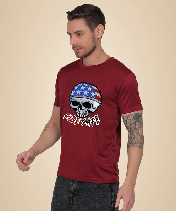 Brown_Cotton_Printed_Crew_Neck_Half_Sleeve_T-Shirt_For_Men