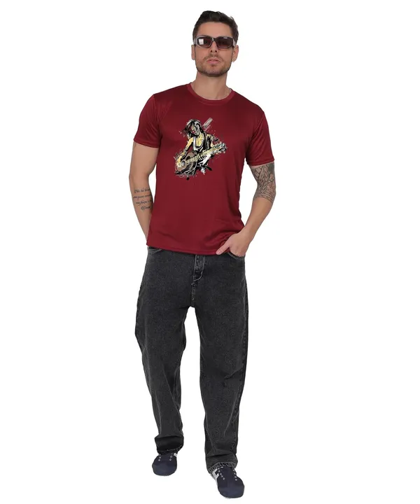 Brown_Cotton_Printed_Crew_Neck_Half_Sleeve_T-Shirt_For_Men