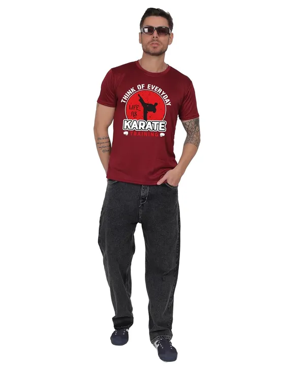 Brown_Cotton_Printed_Crew_Neck_Half_Sleeve_T-Shirt_For_Men