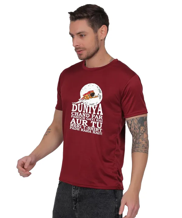 Brown_Cotton_Printed_Crew_Neck_Half_Sleeve_T-Shirt_For_Men