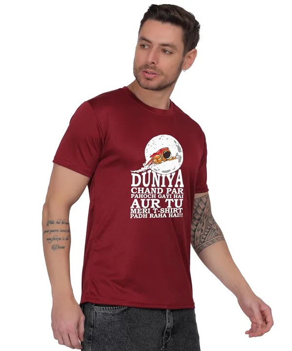 Brown_Cotton_Printed_Crew_Neck_Half_Sleeve_T-Shirt_For_Men