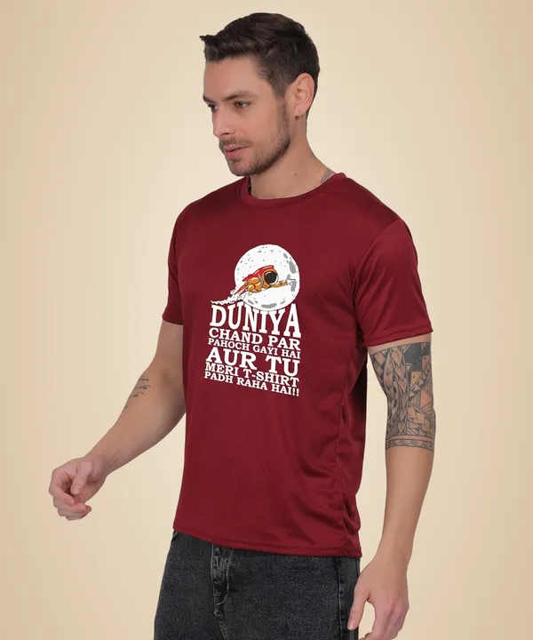 Brown_Cotton_Printed_Crew_Neck_Half_Sleeve_T-Shirt_For_Men