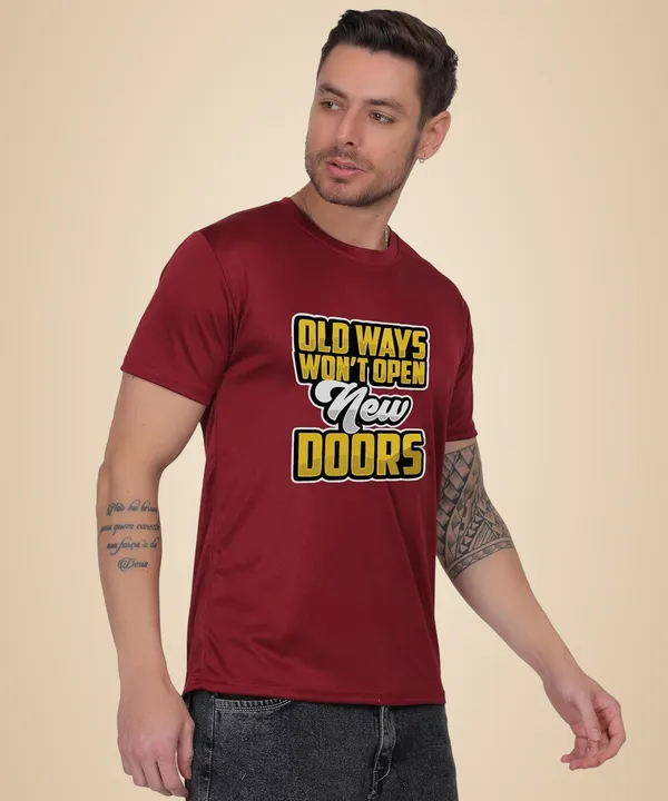 Brown_Cotton_Printed_Crew_Neck_Half_Sleeve_T-Shirt_For_Men