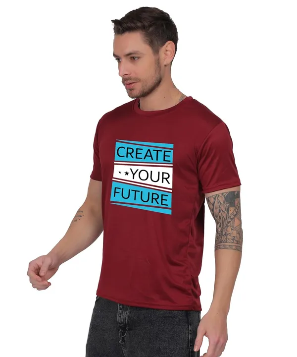 Brown_Cotton_Printed_Crew_Neck_Half_Sleeve_T-Shirt_For_Men