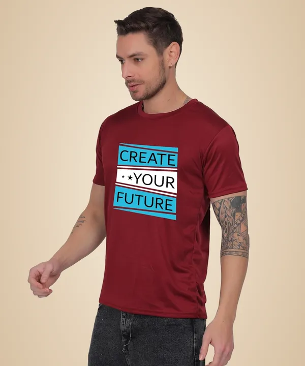Brown_Cotton_Printed_Crew_Neck_Half_Sleeve_T-Shirt_For_Men