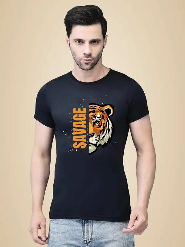 Blue_Cotton_Printed_Crew_Neck_Half_Sleeve_T-Shirt_For_Men