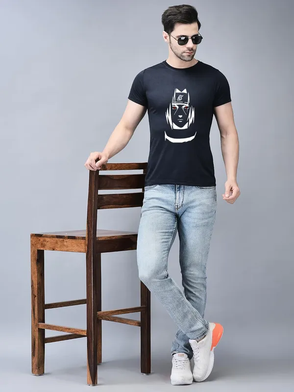 Blue_Cotton_Printed_Crew_Neck_Half_Sleeve_T-Shirt_For_Men