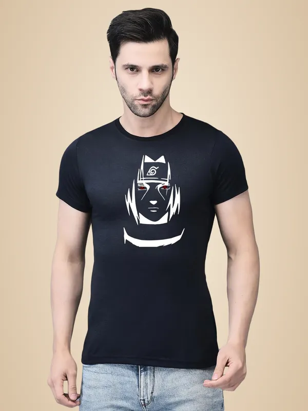 Blue_Cotton_Printed_Crew_Neck_Half_Sleeve_T-Shirt_For_Men
