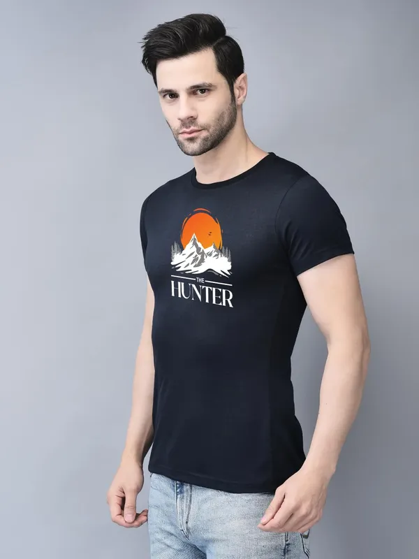 Blue_Cotton_Printed_Crew_Neck_Half_Sleeve_T-Shirt_For_Men