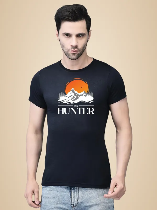 Blue_Cotton_Printed_Crew_Neck_Half_Sleeve_T-Shirt_For_Men