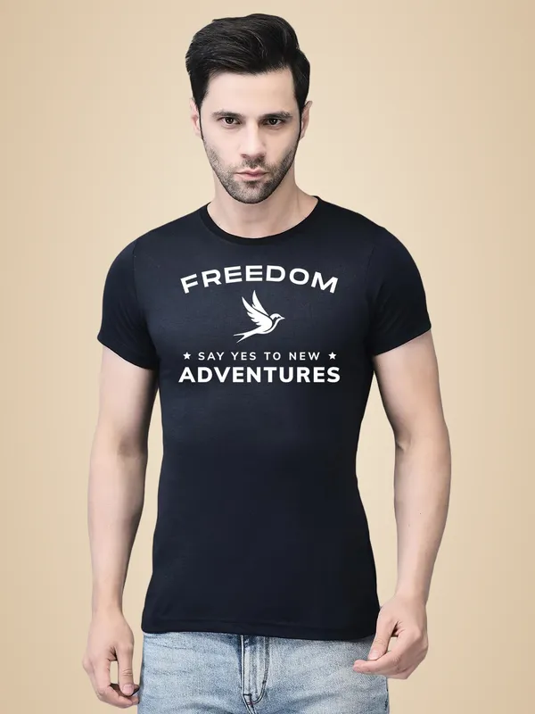 Blue_Cotton_Printed_Crew_Neck_Half_Sleeve_T-Shirt_For_Men