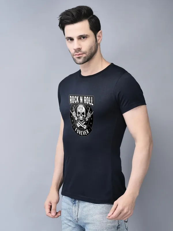 Blue_Cotton_Printed_Crew_Neck_Half_Sleeve_T-Shirt_For_Men