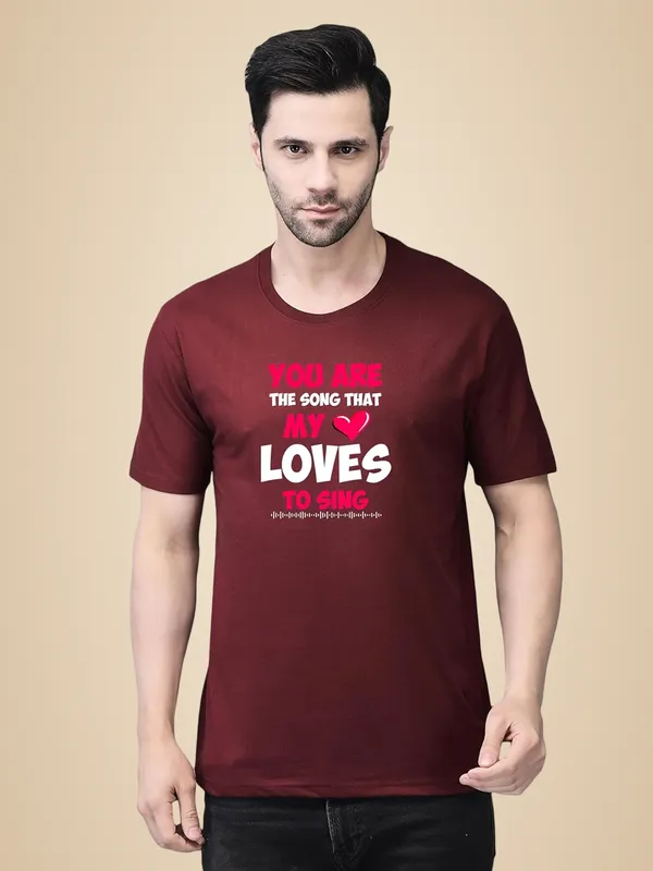 Maroon_Cotton_Printed_Crew_Neck_Half_Sleeve_T-Shirt_For_Men