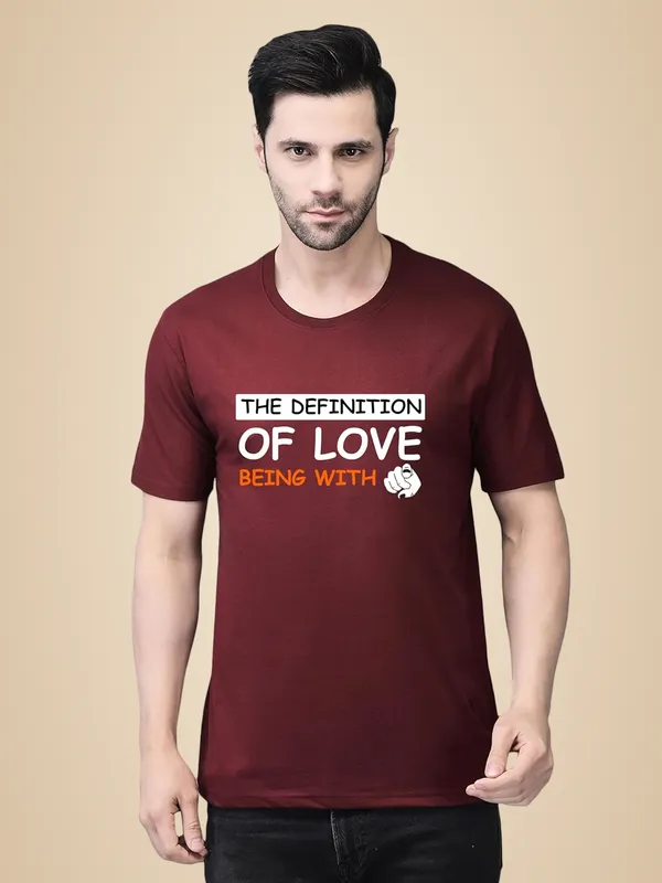 Maroon_Cotton_Printed_Crew_Neck_Half_Sleeve_T-Shirt_For_Men