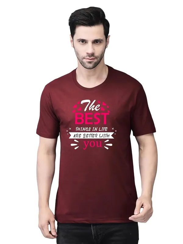 Maroon_Cotton_Printed_Crew_Neck_Half_Sleeve_T-Shirt_For_Men