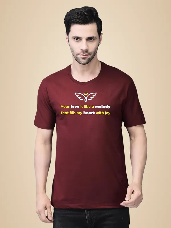 Red_Cotton_Printed_Crew_Neck_Half_Sleeve_T-Shirt_For_Men