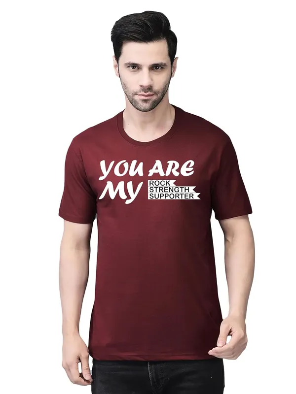 Red_Cotton_Printed_Crew_Neck_Half_Sleeve_T-Shirt_For_Men