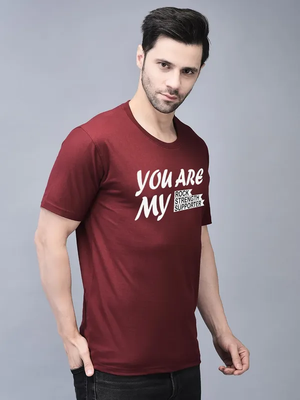 Red_Cotton_Printed_Crew_Neck_Half_Sleeve_T-Shirt_For_Men
