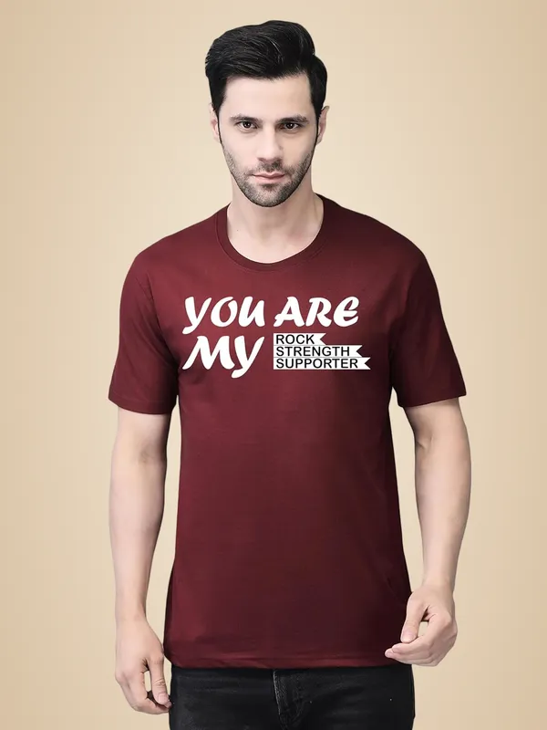 Red_Cotton_Printed_Crew_Neck_Half_Sleeve_T-Shirt_For_Men