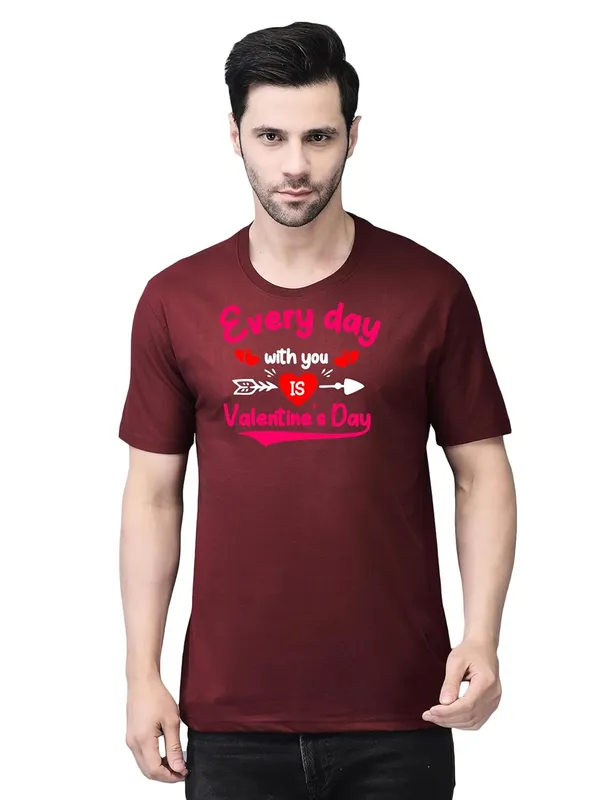 Maroon_Cotton_Printed_Crew_Neck_Half_Sleeve_T-Shirt_For_Men