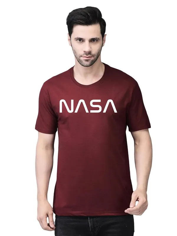 Red_Cotton_Printed_Crew_Neck_Half_Sleeve_T-Shirt_For_Men