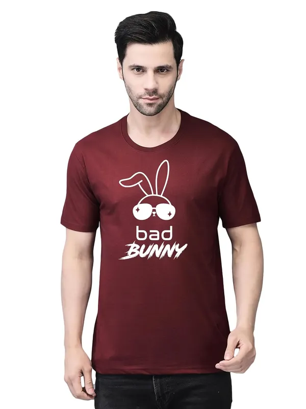 Red_Cotton_Printed_Crew_Neck_Half_Sleeve_T-Shirt_For_Men