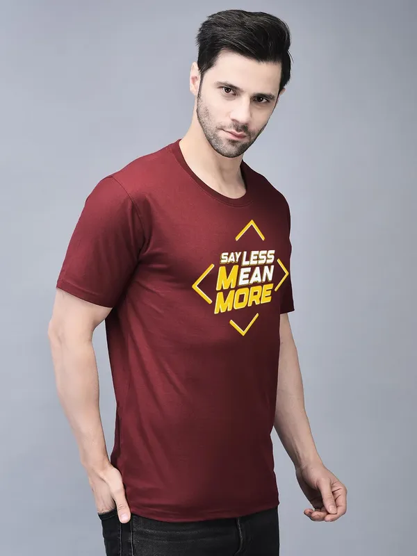 Red_Cotton_Printed_Crew_Neck_Half_Sleeve_T-Shirt_For_Men