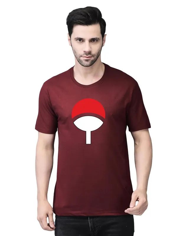 Red_Cotton_Printed_Crew_Neck_Half_Sleeve_T-Shirt_For_Men