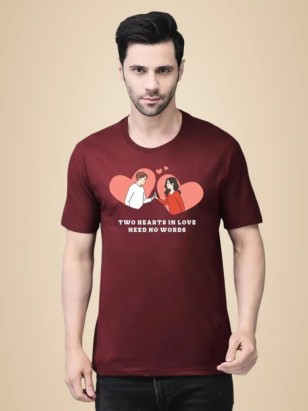Red_Cotton_Printed_Crew_Neck_Half_Sleeve_T-Shirt_For_Men