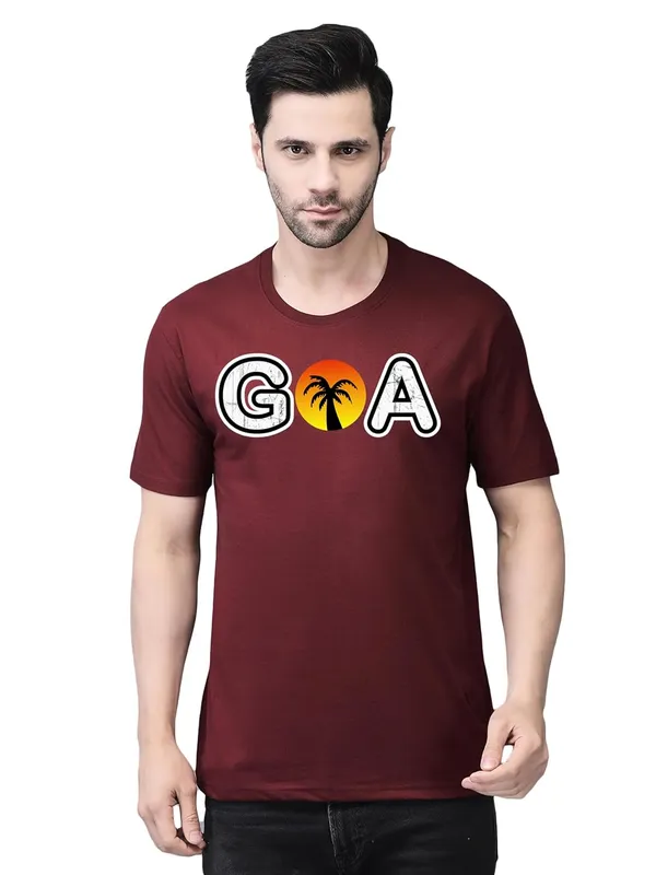 Maroon_Cotton_Printed_Crew_Neck_Half_Sleeve_T-Shirt_For_Men