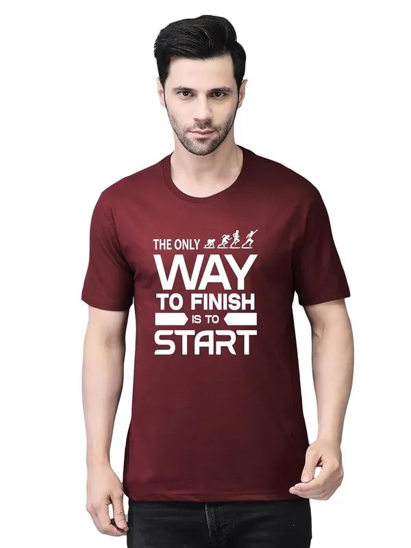 Maroon_Cotton_Printed_Crew_Neck_Half_Sleeve_T-Shirt_For_Men