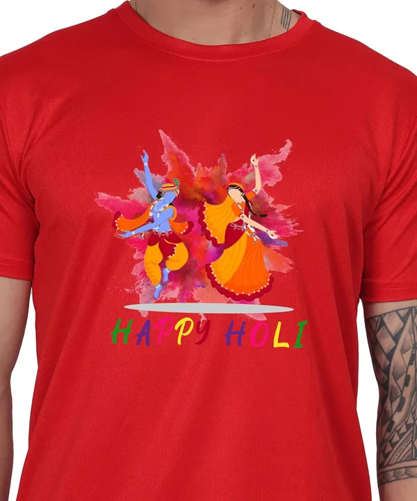 Red_Cotton_Printed_Crew_Neck_Half_Sleeve_T-Shirt_For_Men