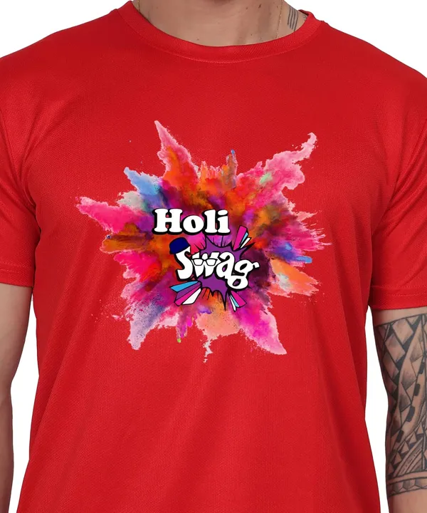 Red_Cotton_Printed_Crew_Neck_Half_Sleeve_T-Shirt_For_Men